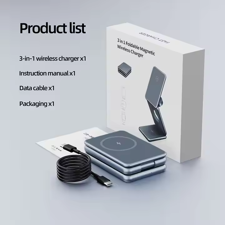 Folding magnetic wireless charger